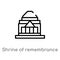 outline shrine of remembrance vector icon. isolated black simple line element illustration from monuments concept. editable vector