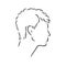 Outline side profile of a human male head. male profile vector sketch illustration