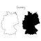 Outline and silhouette map of Germany - vector illustration hand