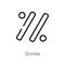 outline simile vector icon. isolated black simple line element illustration from music and media concept. editable vector stroke