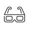 Outline simple 3d glasses icon vector monochrome linear cinematography logo