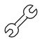 Outline simple wrench spanner screwdriver icon vector illustration tool maintain gear mechanic works