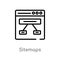 outline sitemaps vector icon. isolated black simple line element illustration from technology concept. editable vector stroke