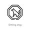 outline sitting dog vector icon. isolated black simple line element illustration from airport terminal concept. editable vector