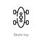 outline skate toy vector icon. isolated black simple line element illustration from toys concept. editable vector stroke skate toy