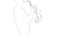 Outline sketch of saxophonist silhouette playing a musical instrument isolated on a white background. Close up