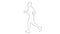 Outline sketch of silhouette man is running isolated on white background. Slow motion