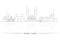 Outline Skyline panorama of city of Edirne, Turkey