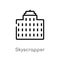 outline skyscrapper vector icon. isolated black simple line element illustration from city elements concept. editable vector