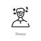 outline sleepy vector icon. isolated black simple line element illustration from other concept. editable vector stroke sleepy icon