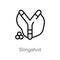outline slingshot vector icon. isolated black simple line element illustration from camping concept. editable vector stroke