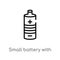 outline small battery with medium charge vector icon. isolated black simple line element illustration from technology concept.