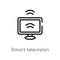 outline smart television vector icon. isolated black simple line element illustration from smart home concept. editable vector