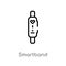 outline smartband vector icon. isolated black simple line element illustration from electronic devices concept. editable vector