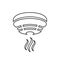 Outline smoke detector vector icon