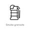 outline smoke grenade vector icon. isolated black simple line element illustration from security concept. editable vector stroke