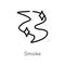 outline smoke vector icon. isolated black simple line element illustration from magic concept. editable vector stroke smoke icon