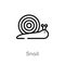 outline snail vector icon. isolated black simple line element illustration from nature concept. editable vector stroke snail icon