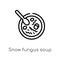 outline snow fungus soup vector icon. isolated black simple line element illustration from food concept. editable vector stroke