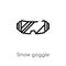 outline snow goggle vector icon. isolated black simple line element illustration from winter concept. editable vector stroke snow