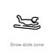 outline snow slide zone vector icon. isolated black simple line element illustration from sports concept. editable vector stroke