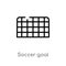 outline soccer goal vector icon. isolated black simple line element illustration from football concept. editable vector stroke