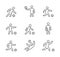 Outline soccer icons set