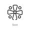 outline soot vector icon. isolated black simple line element illustration from zodiac concept. editable vector stroke soot icon on