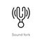 outline sound fork vector icon. isolated black simple line element illustration from science concept. editable vector stroke sound