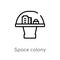 outline space colony vector icon. isolated black simple line element illustration from astronomy concept. editable vector stroke