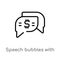 outline speech bubbles with dollar vector icon. isolated black simple line element illustration from business concept. editable