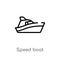 outline speed boat vector icon. isolated black simple line element illustration from nautical concept. editable vector stroke