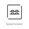 outline speed breaker vector icon. isolated black simple line element illustration from maps and flags concept. editable vector