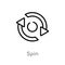 outline spin vector icon. isolated black simple line element illustration from arrows 2 concept. editable vector stroke spin icon