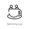 outline spinning cup vector icon. isolated black simple line element illustration from people concept. editable vector stroke