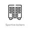 outline sportive lockers vector icon. isolated black simple line element illustration from american football concept. editable