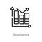 outline stadistics vector icon. isolated black simple line element illustration from social media marketing concept. editable