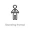 outline standing frontal man vector icon. isolated black simple line element illustration from people concept. editable vector