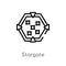 outline stargate vector icon. isolated black simple line element illustration from astronomy concept. editable vector stroke