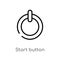 outline start button vector icon. isolated black simple line element illustration from multimedia concept. editable vector stroke