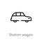 outline station wagon vector icon. isolated black simple line element illustration from transport concept. editable vector stroke