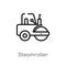 outline steamroller vector icon. isolated black simple line element illustration from construction concept. editable vector stroke