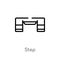 outline step vector icon. isolated black simple line element illustration from gym equipment concept. editable vector stroke step