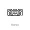 outline stereo vector icon. isolated black simple line element illustration from electronic devices concept. editable vector