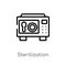 outline sterilization vector icon. isolated black simple line element illustration from cleaning concept. editable vector stroke