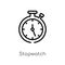 outline stopwatch vector icon. isolated black simple line element illustration from tools and utensils concept. editable vector