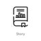 outline story vector icon. isolated black simple line element illustration from business concept. editable vector stroke story