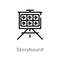 outline storyboard vector icon. isolated black simple line element illustration from cinema concept. editable vector stroke