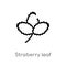 outline straberry leaf vector icon. isolated black simple line element illustration from nature concept. editable vector stroke