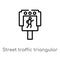 outline street traffic triangular vector icon. isolated black simple line element illustration from signs concept. editable vector